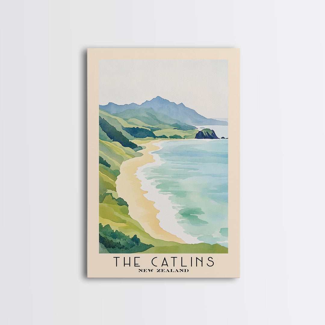 The Catlins, New Zealand Watercolor Print, Vacation Gift, New Zealand Wall Art, Beach Painting, Beach Decor, Beach Or Lakehouse Art