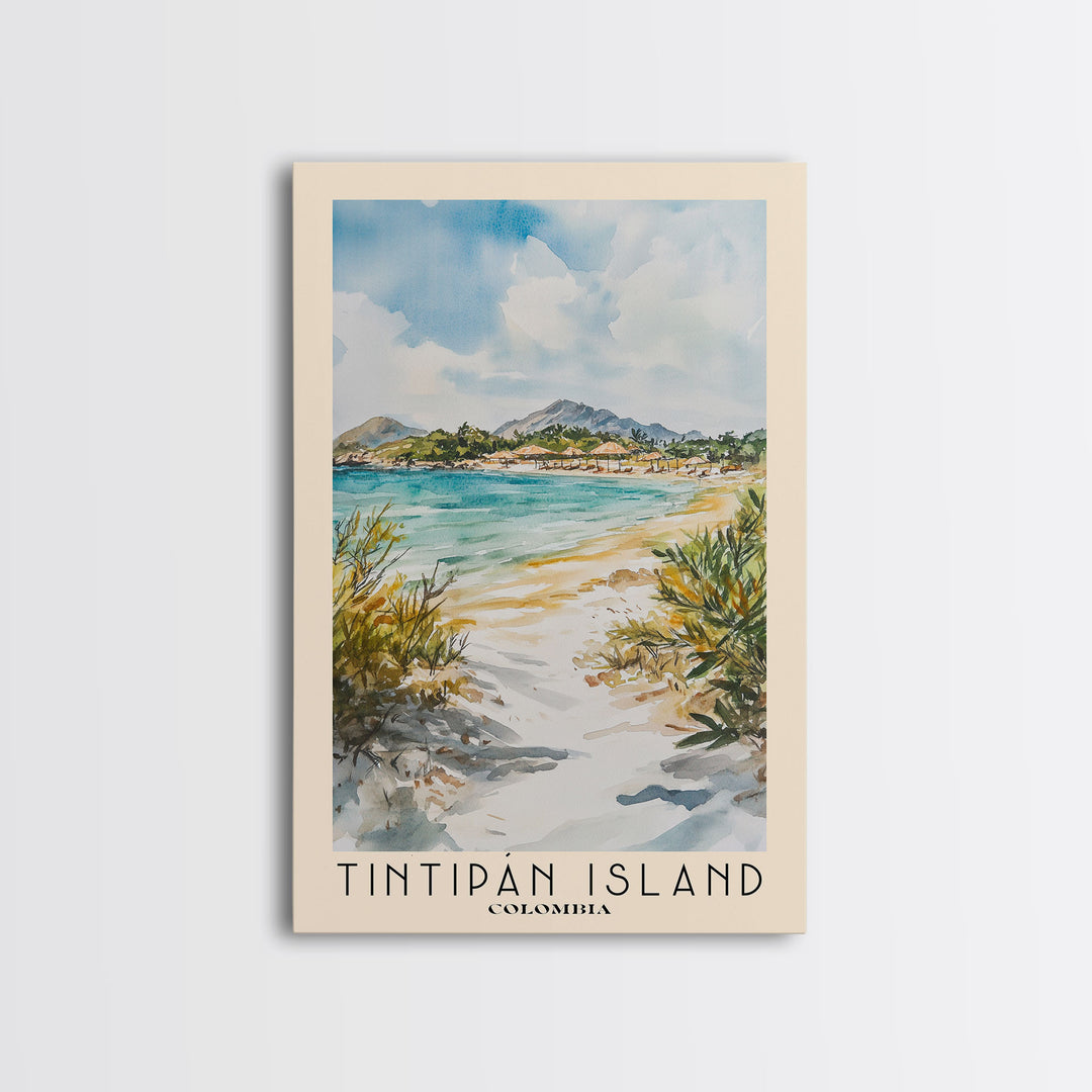 Tintipán Island, Colombia Watercolor Print, Vacation Gift, Colombia Wall Art, Vacation Wall Art, Vacatation Memories, Beach Decor, Beach Or Lakehouse Art