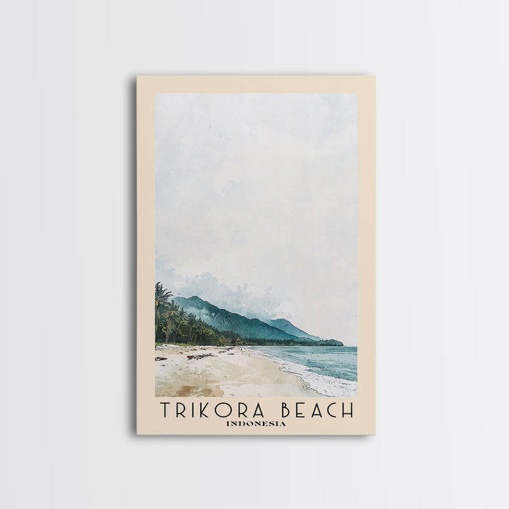 Trikora Beach, Indonesia Watercolor Beach Print, Vacation Gift, Indonesia Wall Art, Beach Painting, Beach Decor, Beach Painting