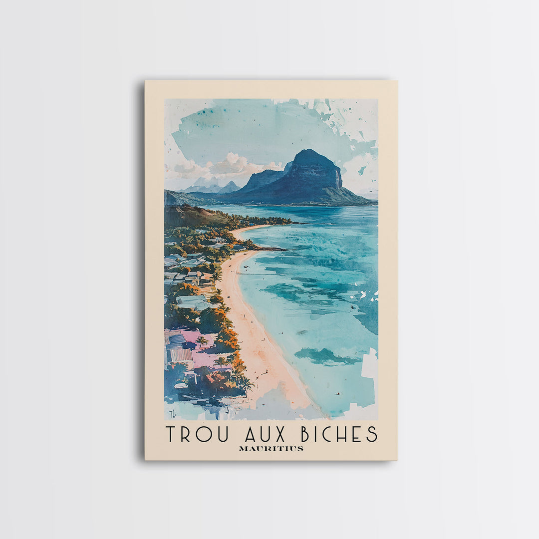 Trou aux Biches, Mauritius Watercolor Print, Vacation Gift, Mauritius Wall Art, Beach Painting, Beach Decor, Beach Or Lakehouse Art