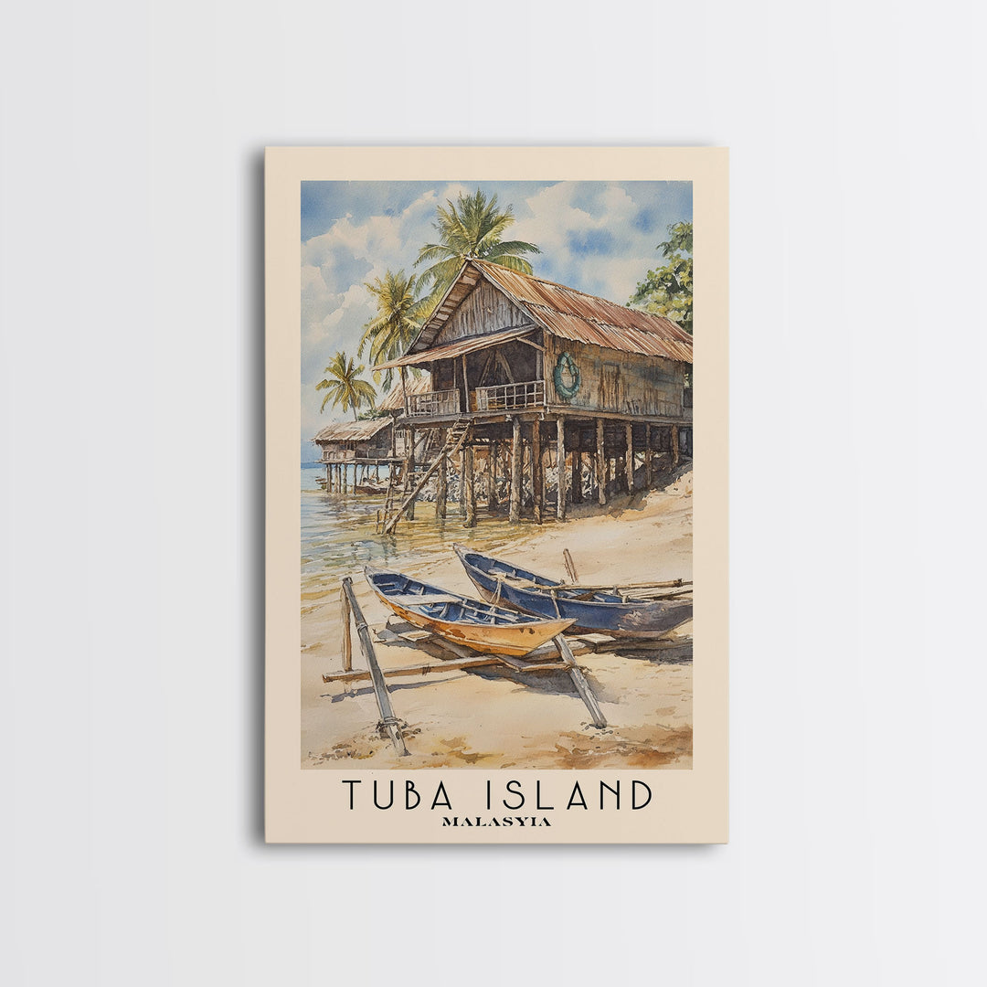 Tuba Island, Malasyia Watercolor Print, Vacation Gift, Malasyia Wall Art, Beach Painting, Beach Decor, Beach Or Lakehouse Art