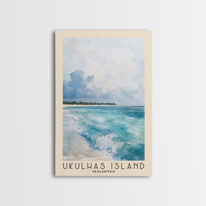 Ukulhas Island, Maldives Watercolor Print, Vacation Gift, Maldives Wall Art, Vacation Wall Art, Vacatation Memories, Beach Decor, Beach Or Lakehouse Art