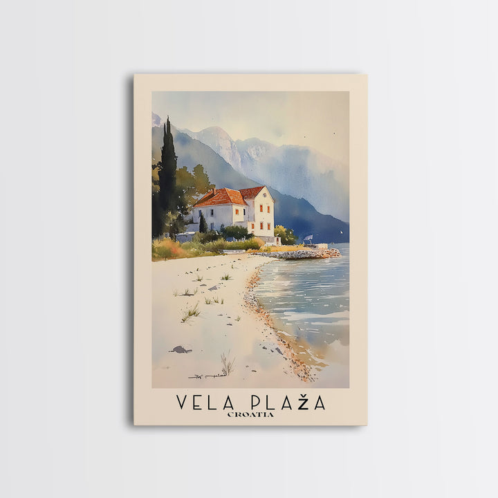 Vela Plaža, Croatia Watercolor Print, Vacation Gift, Croatia Wall Art, Beach Painting, Beach Decor, Beach Or Lakehouse Art