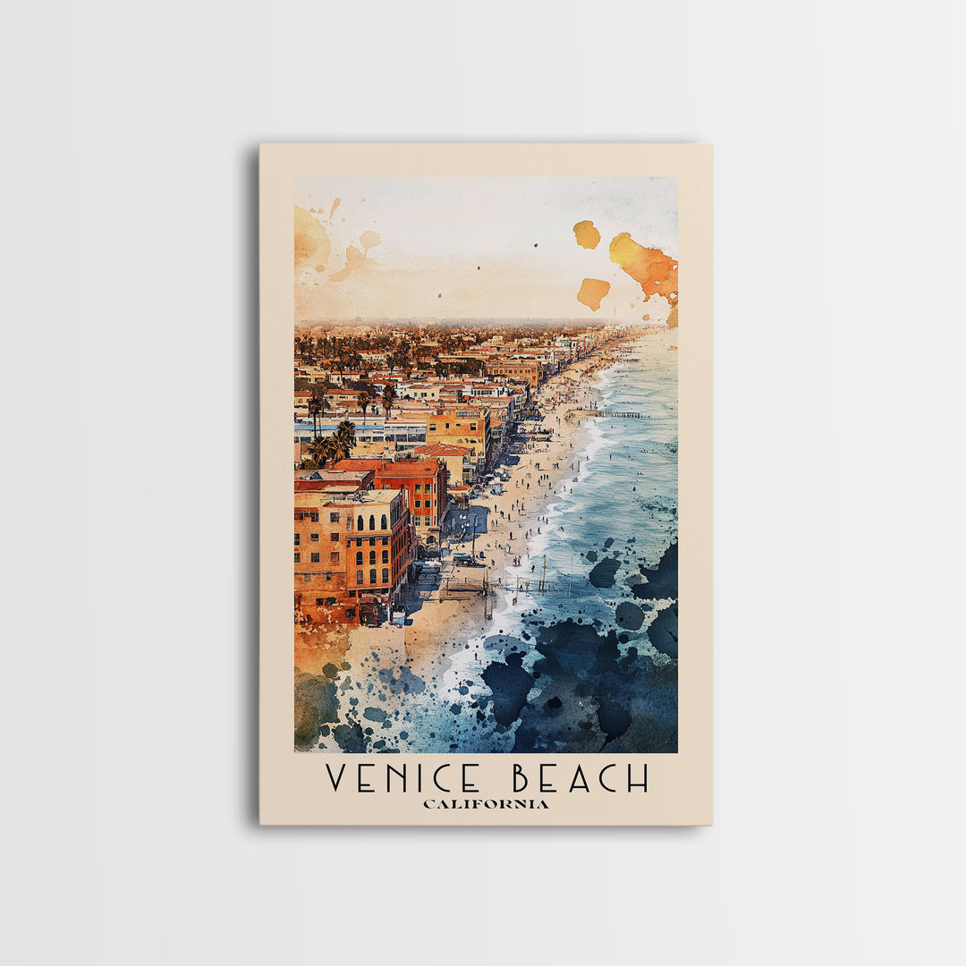 Venice Beach, California Watercolor Print, Vacation Gift, California Wall Art, Vacation Wall Art, Vacatation Memories, Beach Decor, Beach Or Lakehouse Art