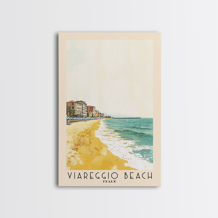 Viareggio Beach, Italy Watercolor Beach Print, Vacation Gift, Italy Wall Art, Beach Painting, Beach Decor, Beach Painting