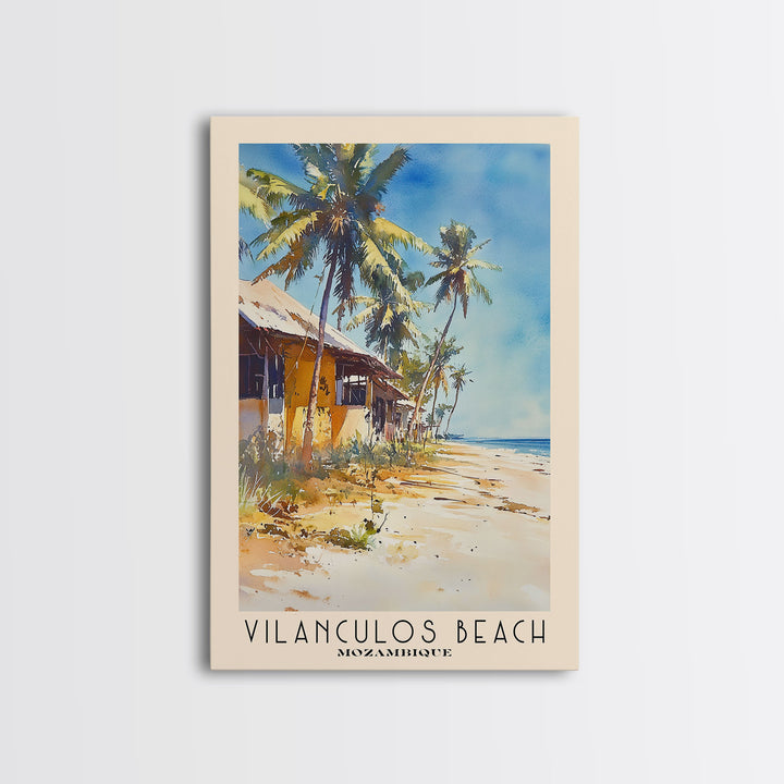 Vilanculos Beach, Mozambique Watercolor Print, Vacation Gift, Mozambique Wall Art, Beach Painting, Beach Decor, Large Wall Art, Wood Frame Art