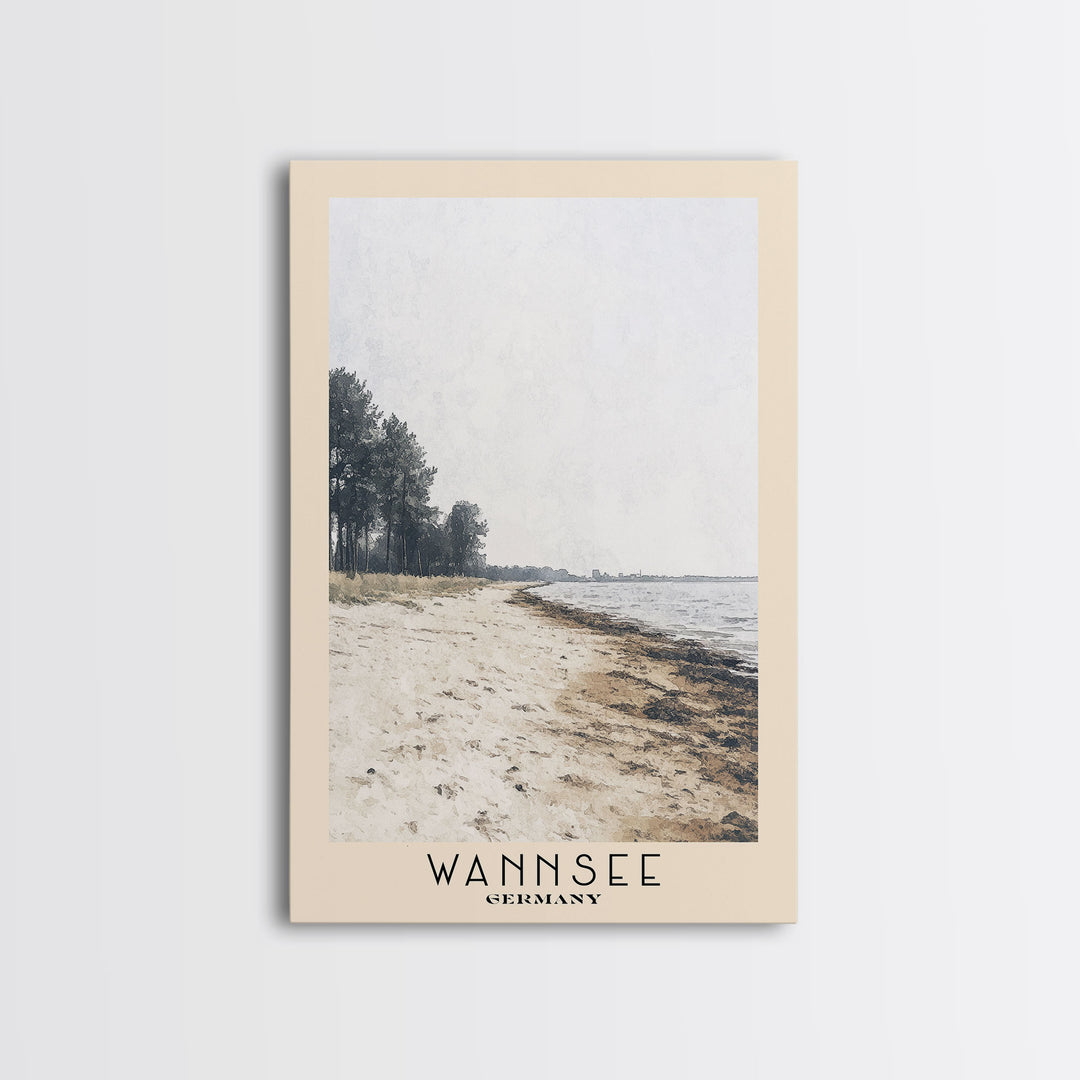 Wannsee, Germany Watercolor Print, Vacation Gift, Germany Wall Art, Vacation Wall Art, Vacatation Memories, Beach Decor, Beach Or Lakehouse Art