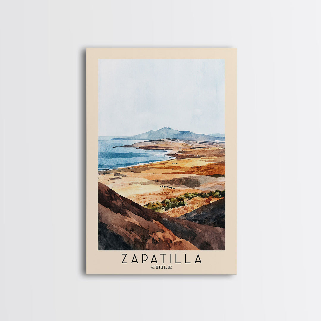 Zapatilla, Chile Watercolor Print, Vacation Gift, Chile Wall Art, Beach Painting, Beach Decor, Beach Or Lakehouse Art