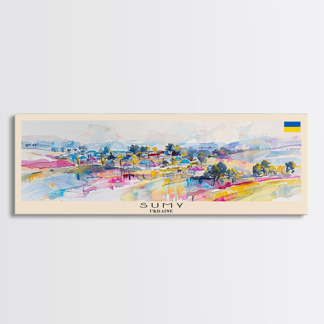 Sumy Ukraine Travel Art, City Art, Framed Canvas Print or Metal Wall Art, Europe Travel Poster, Panoramic Wall Art, Extra Wide Wall Art