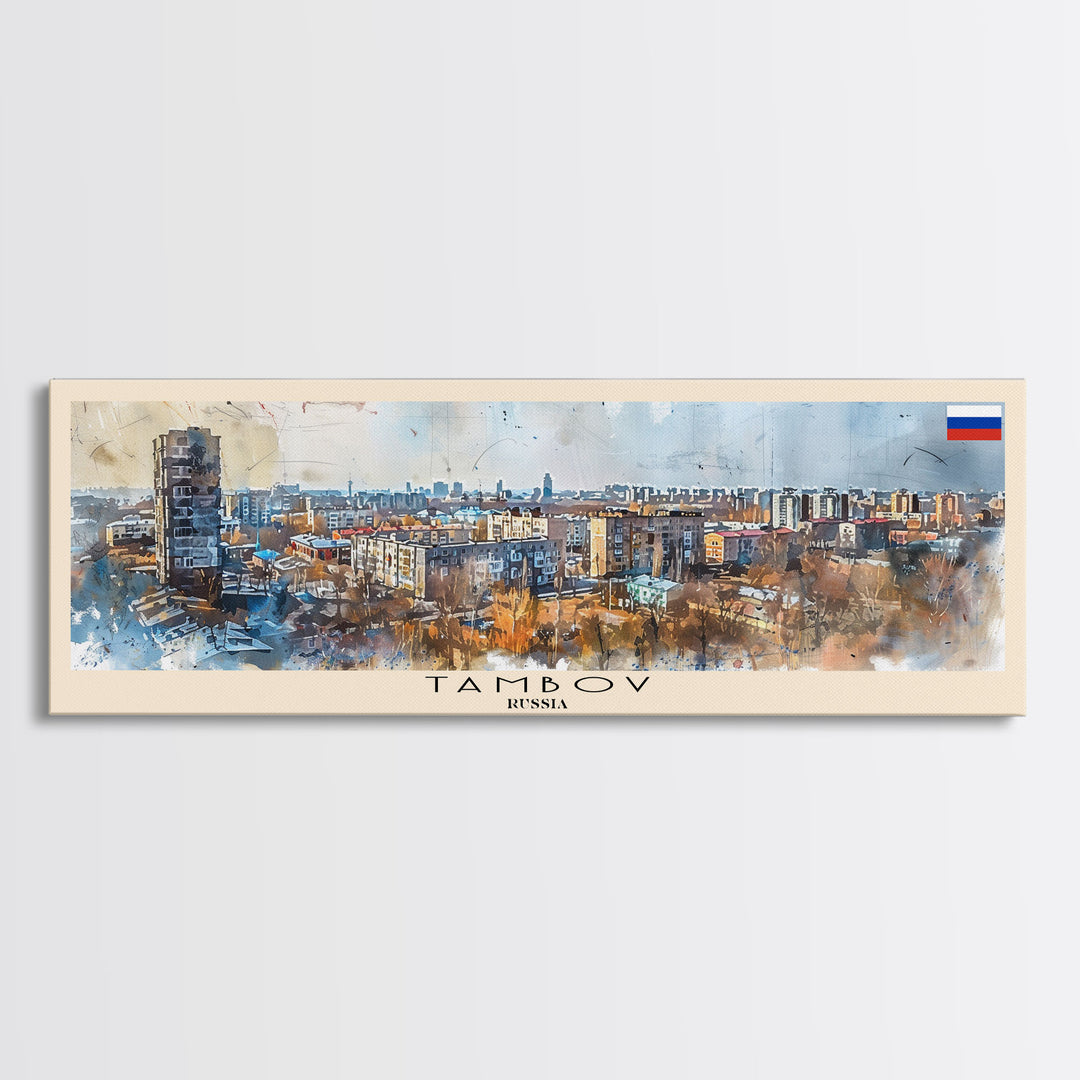 Tambov Russia Wall Art, Panoramic Travel Poster, Panoramic Framed Canvas Print, City Wall Art, Wall Hanging Home Decor, Travel Art