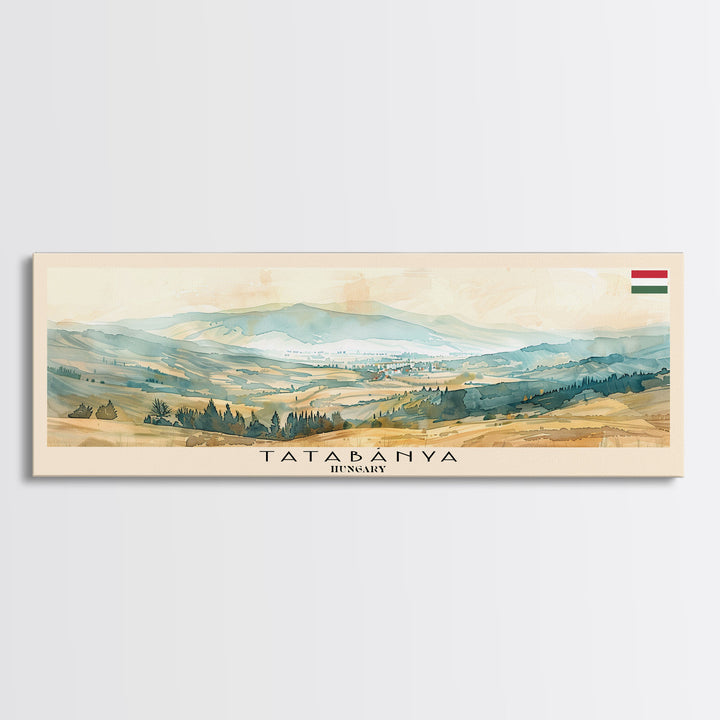 Tatabanya Hungary Travel Print Wall Art, Panoramic City Art, Travel Art, Wall Decor, Vacation Gift, Framed Canvas Print Or Metal Art