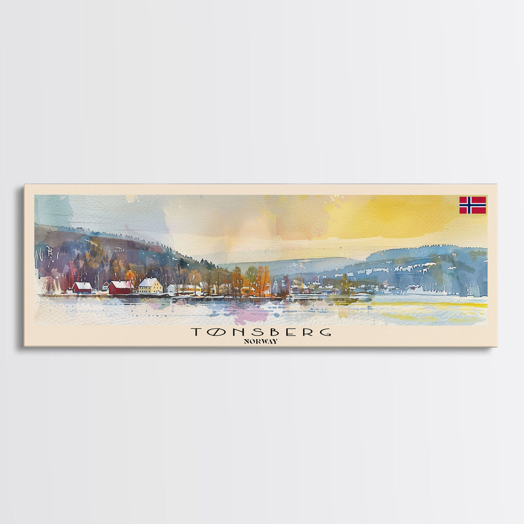 Tonsberg Norway Travel Print Wall Art, Panoramic City Art, Travel Art, Wall Decor, Vacation Gift, Framed Canvas Print Or Metal Art