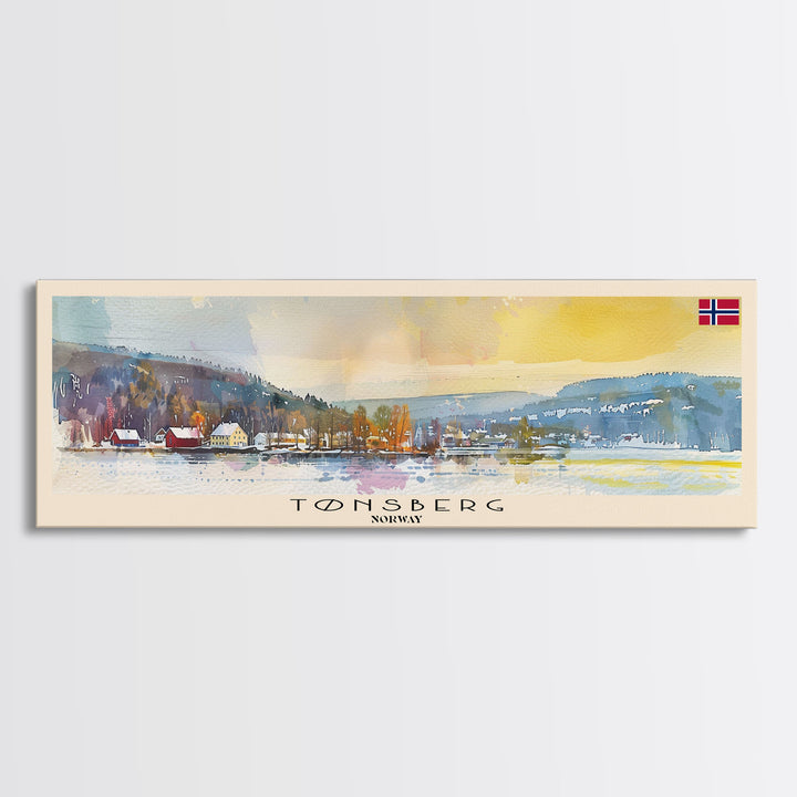 Tonsberg Norway Travel Print Wall Art, Panoramic City Art, Travel Art, Wall Decor, Vacation Gift, Framed Canvas Print Or Metal Art