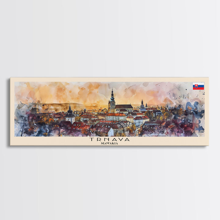 Trnava Slovakia Wall Art, Panoramic Travel Poster, Panoramic Framed Canvas Print, City Wall Art, Wall Hanging Home Decor, Travel Art