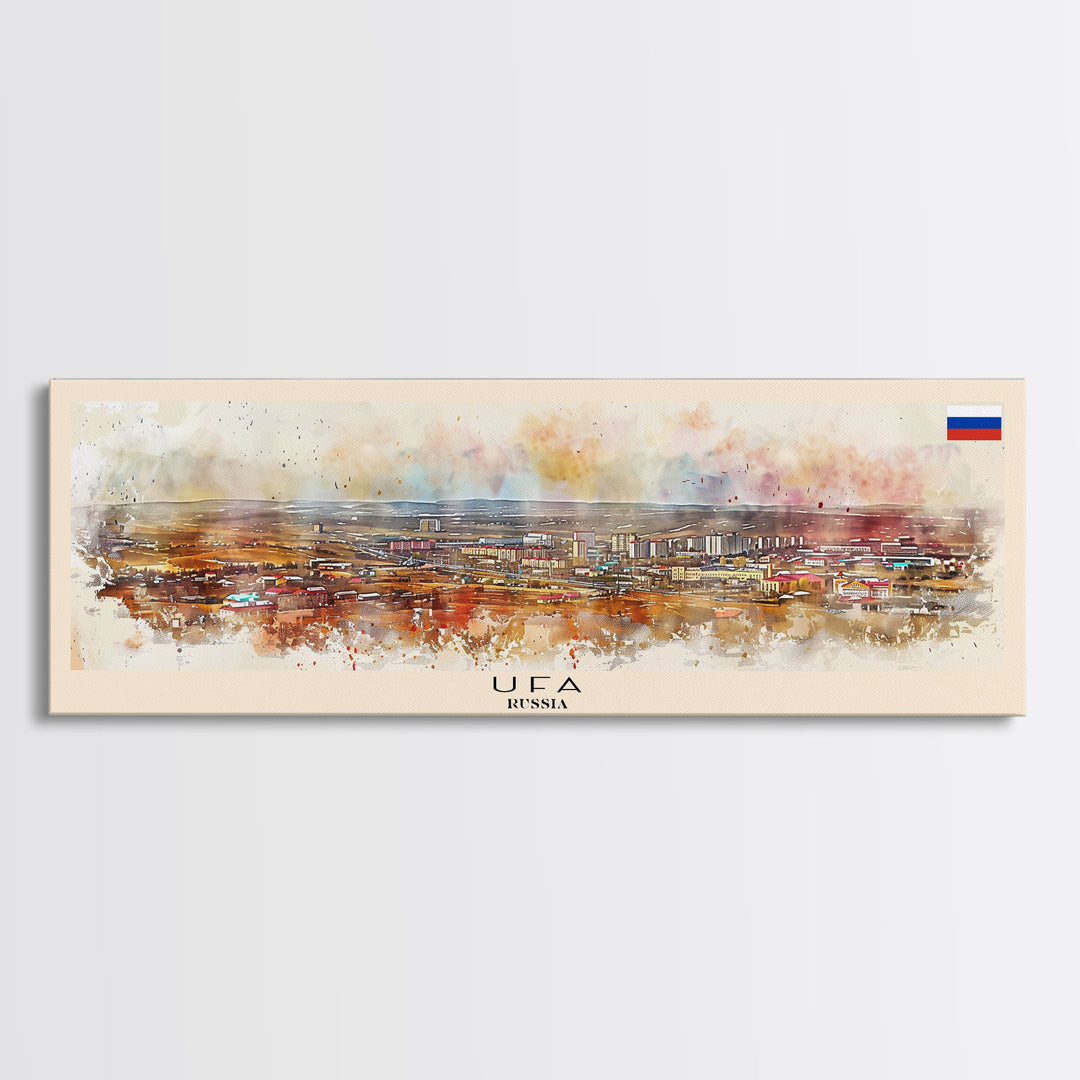 Ufa Russia Wall Art, Panoramic Travel Poster, Panoramic Framed Canvas Print, City Wall Art, Wall Hanging Home Decor, Travel Art