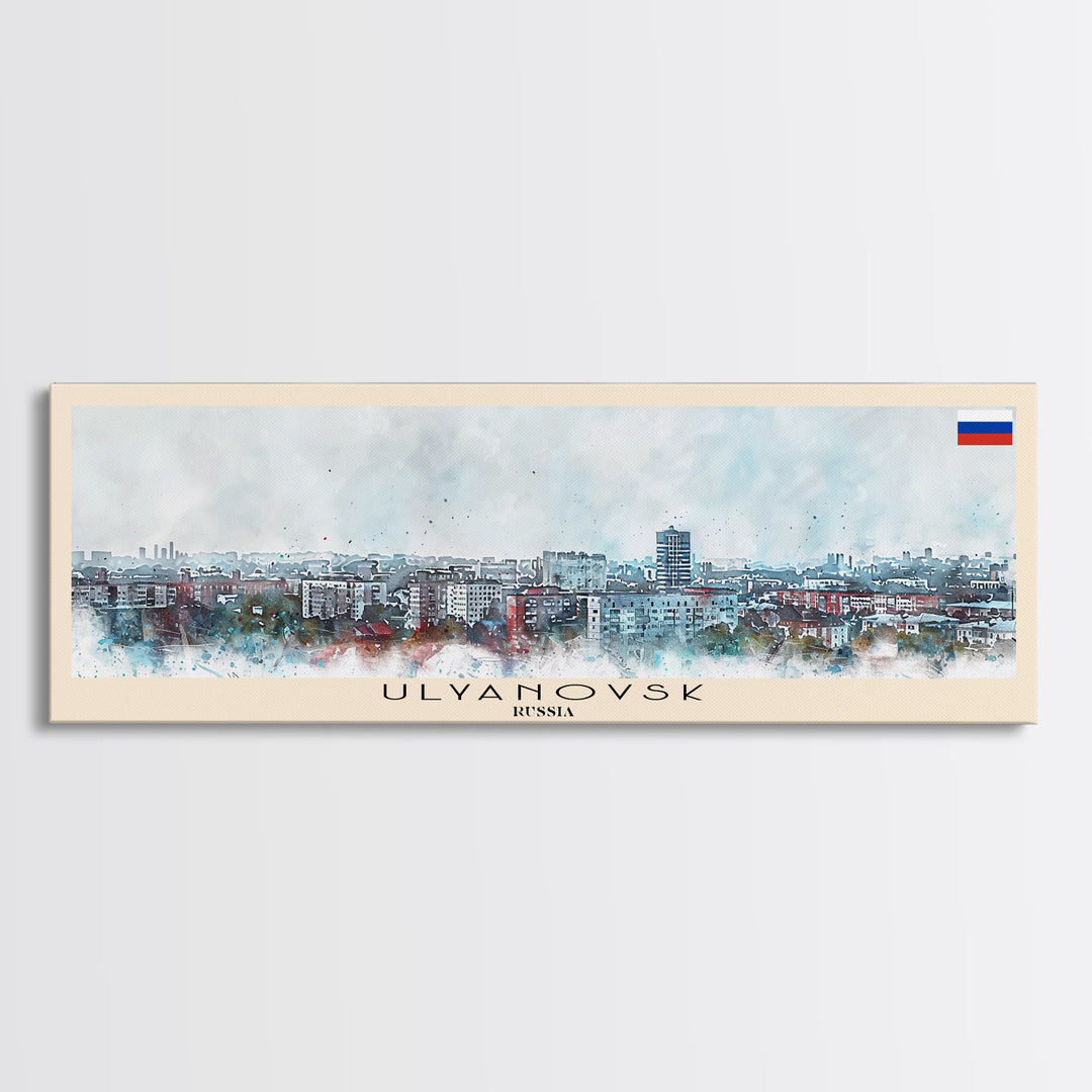 Ulyanovsk Russia Travel Art, City Art, Framed Canvas Print or Metal Wall Art, Europe Travel Poster, Panoramic Wall Art, Extra Wide Wall Art