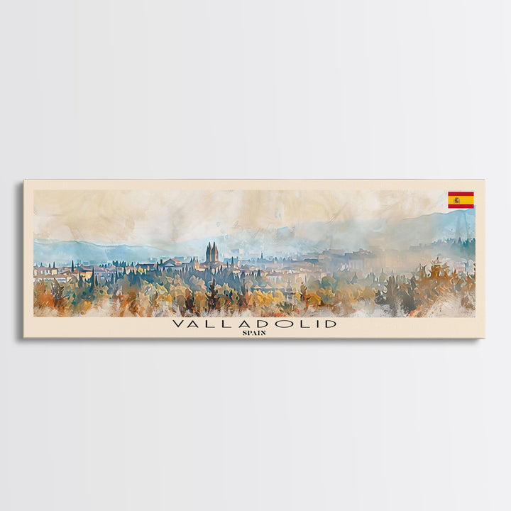 Valladolid Spain Wall Art, Panoramic Travel Poster, Panoramic Framed Canvas Print, City Wall Art, Wall Hanging Home Decor, Travel Art