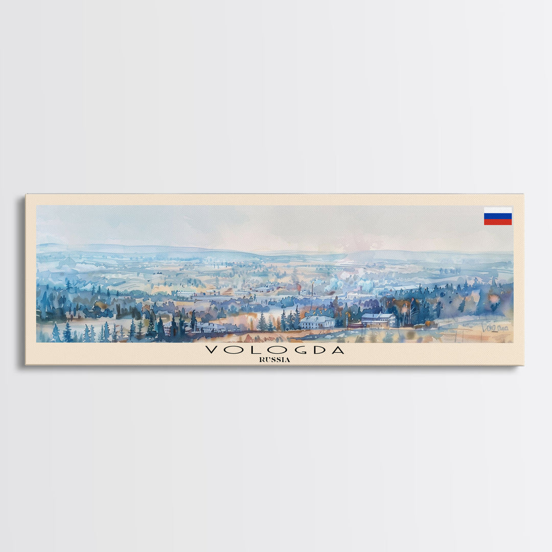 Vologda Russia Wall Art, Panoramic Travel Poster, Panoramic Framed Canvas Print, City Wall Art, Wall Hanging Home Decor, Travel Art