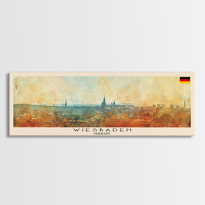 Wiesbaden Germany Travel Print Wall Art, Panoramic City Art, Travel Art, Wall Decor, Vacation Gift, Framed Canvas Print Or Metal Art