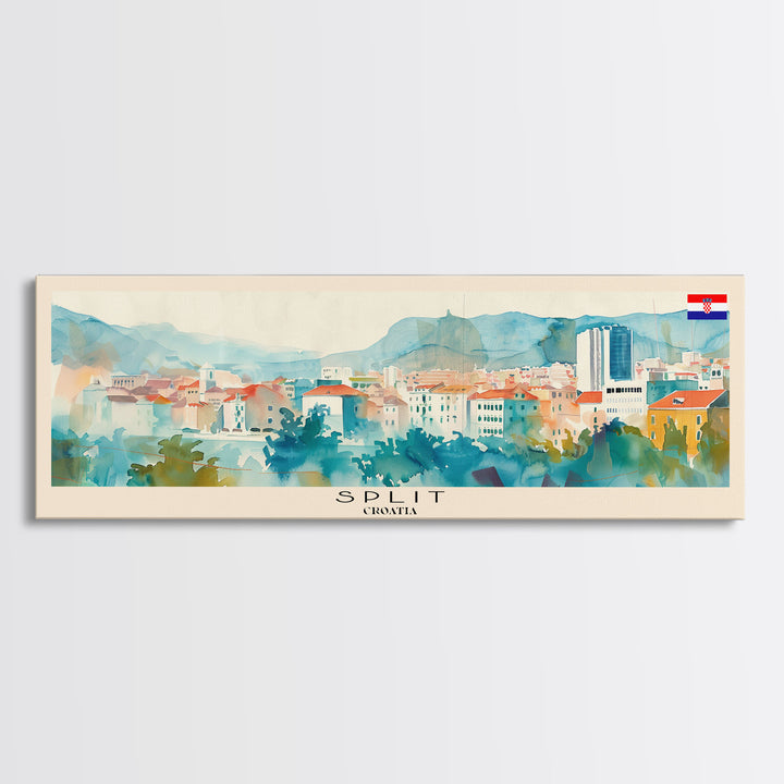 Split Croatia Travel Print Wall Art, Panoramic City Art, Travel Art, Wall Decor, Vacation Gift, Framed Canvas Print Or Metal Art