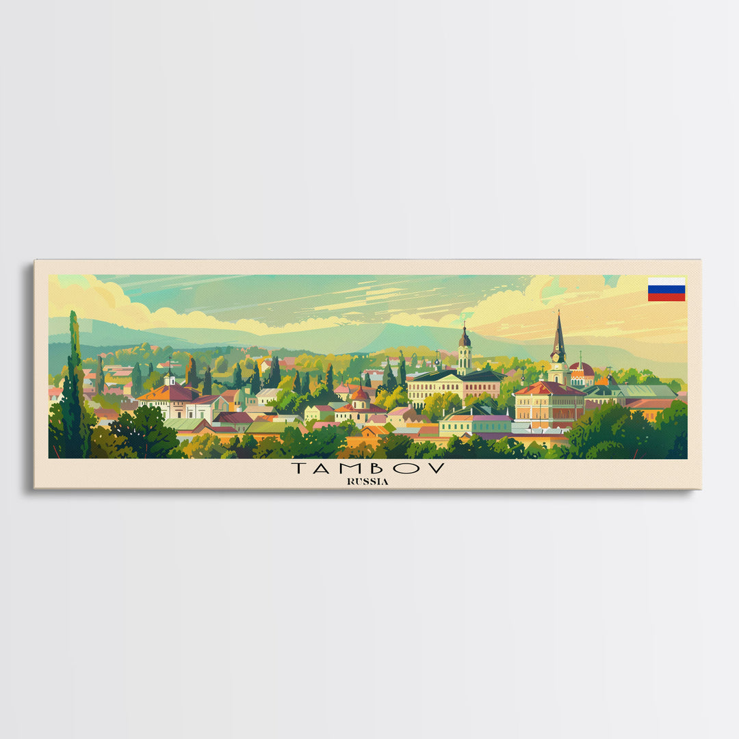 Tambov Russia Wall Art, Panoramic Travel Poster, Panoramic Framed Canvas Print, City Wall Art, Wall Hanging Home Decor, Travel Art