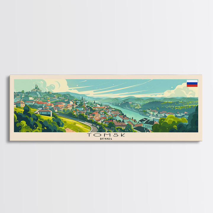 Tomsk Russia Wall Art, Panoramic Travel Poster, Panoramic Framed Canvas Print, City Wall Art, Wall Hanging Home Decor, Travel Art