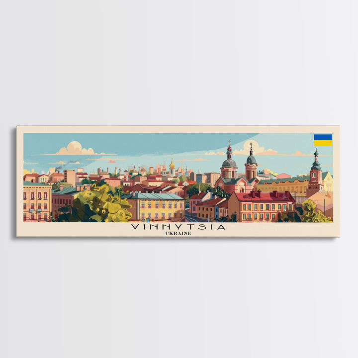 Vinnytsia Ukraine Travel Print Wall Art, Panoramic City Art, Travel Art, Wall Decor, Vacation Gift, Framed Canvas Print Or Metal Art