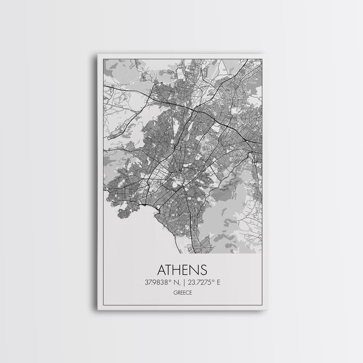 Athens Street Map, Greece Map, Travel Wall Art, Friendship Gift, Bedroom Art, Minimalist Art, Wall Art, Canvas Print, Canvas Wall Art