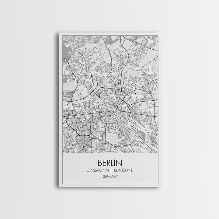 Berlin Street Map, Germany Map, Europe City Map Art, Modern Art, Wall Art, Canvas Print, Canvas Wall Art, Travel Lover Gift, Guest Room Art