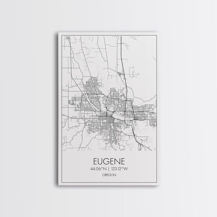 Eugene Street Map, Oregon Map, City Map Art, Minimalist Art, Wall Art, Canvas Print, Traveler Gift, Home Office Wall Art, Travel Décor