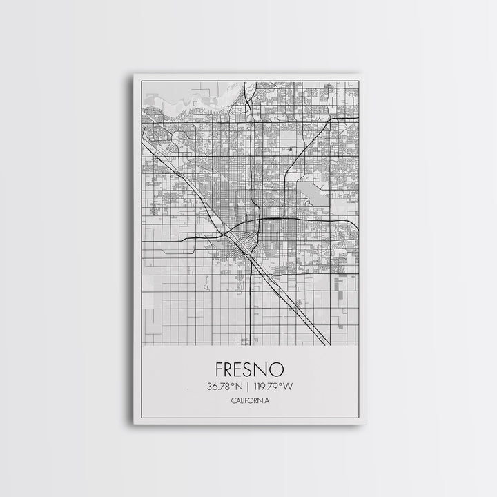 Fresno Street Map, California Map, City Map Art, Minimalist Art, Wall Art, Canvas Print, Bar Wall Art, Teen Gift, Travel Wall Art,