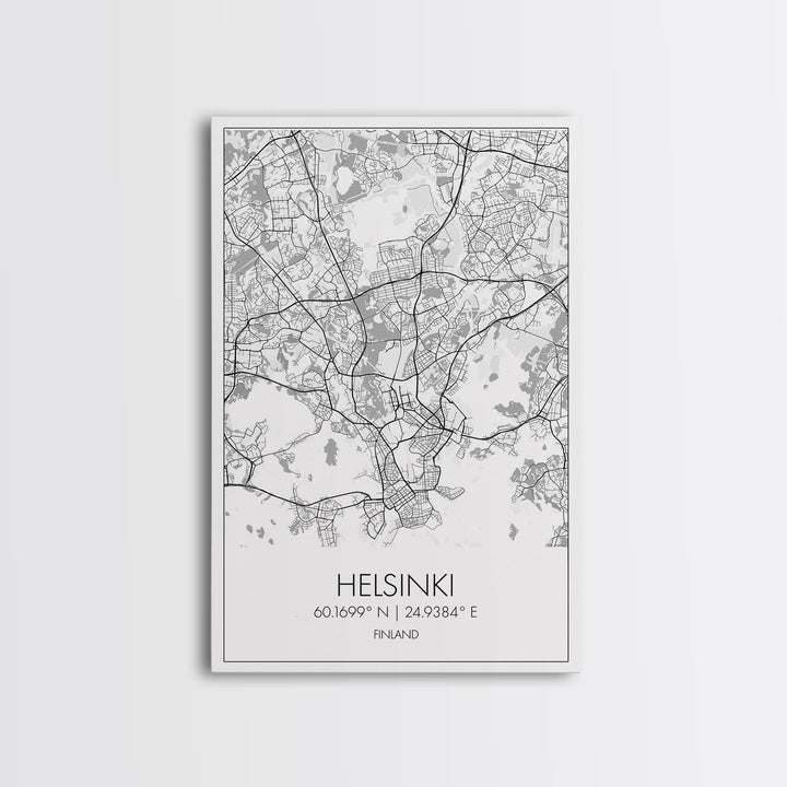 Helsinki Street Map, Finland Map, Europe City Map Art, Minimalist Art, Wall Art, Canvas Print, Travel Wall Art, Gifts For Him, Bedroom Art