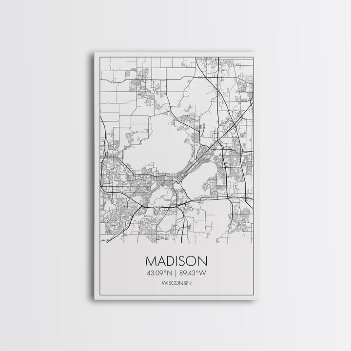 Madison Street Map, Wisconsin Map, City Map Art, Modern Art, Wall Art, Canvas Print, Bedroom Wall Art, Travel Wall Print, Gift For Men