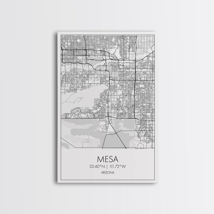 Mesa Street Map, Arizona Map, City Map Art, Modern Art, Wall Art, Canvas Print, Travel Wall Print, Bedroom Wall Art, Gift For Women