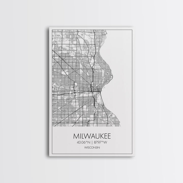 Milwaukee Street Map, Wisconsin Map, City Map Art, Modern Art, Wall Art, Canvas Print, Bedroom Prints, Travel Wall Décor, Friend Gift