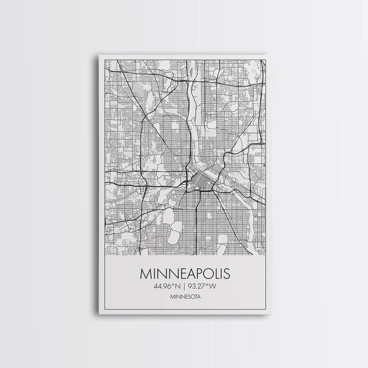 Minneapolis Street Map, Minnesota Map, City Map Art, Modern Art, Wall Art, Canvas Print, Travel Print, Master Bedroom Art, Graduation Gift