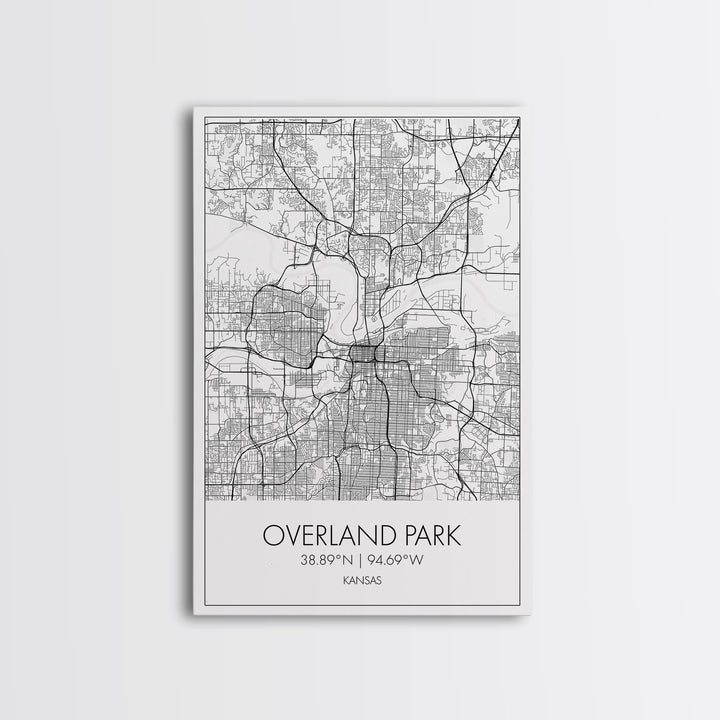 Overland Park Street Map, Kansas Map, City Map Art, Modern Art, Wall Art, Canvas Print, Gift For Her, Bedroom Wall Art, Travel Wall Décor