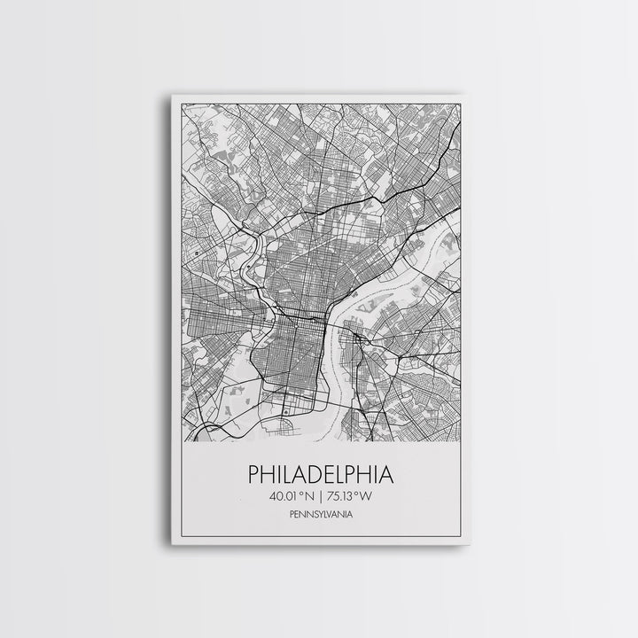 Philadelphia Street Map, Pennsylvania Map, City Map Art, Minimalist Art, Wall Art, Canvas Print, Bedroom Print, Gift For Him, Travel Print