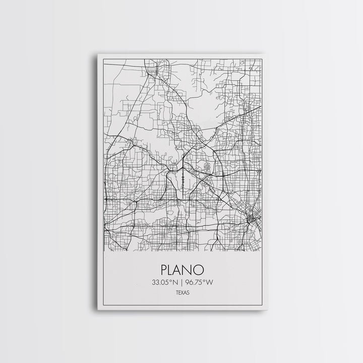 Plano Street Map, Texas Map, City Map Art, Minimalist Art, Wall Art, Canvas Print, Wall Art Prints, Travelling Gift, Living Room Décor