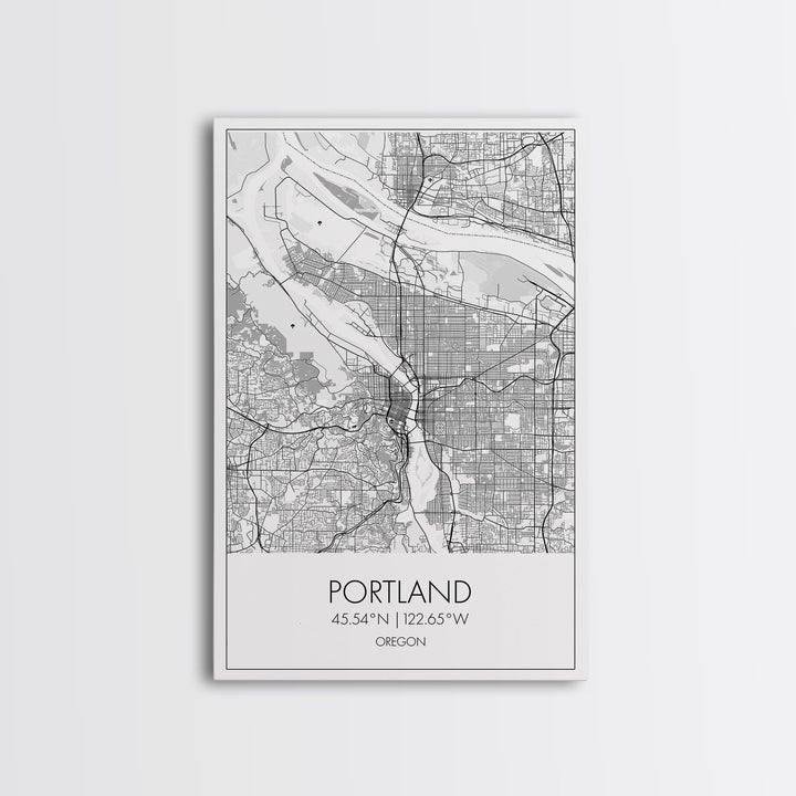 Portland Street Map, Oregon Map, City Map Art, Minimalist Art, Wall Art, Canvas Print, Black And White Art, Travel Print, Couples Gift