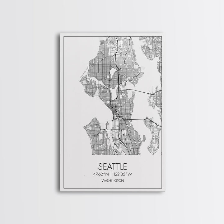 Seattle Street Map, Washington Map, City Map Print, Minimalist Art, Wall Art, Canvas Print, Unique Wall Décor, Anniversary Gift, Travel Art