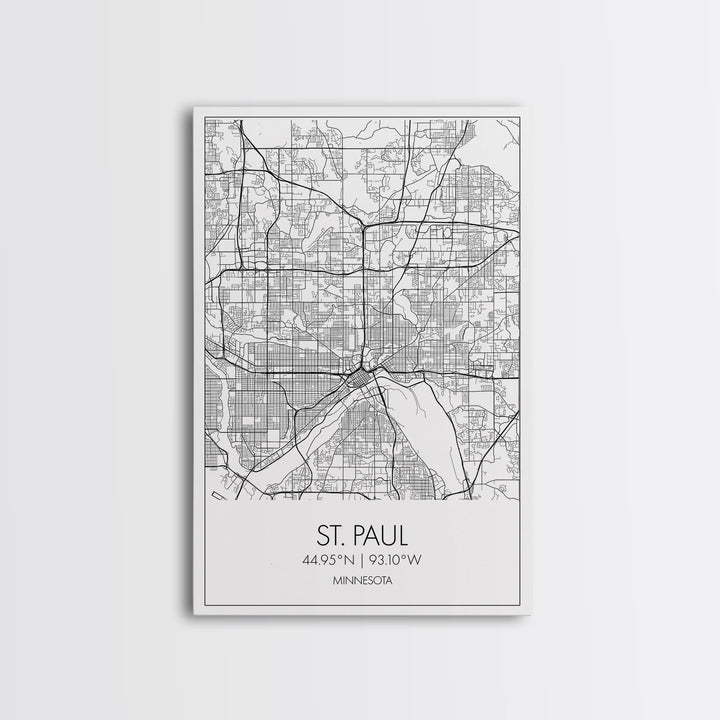 St Paul Street Map, Minnesota Map, City Map Print, Modern Wall Art, Wall Art, Canvas Print, Bedroom Wall Art, Traveler Gift, Travel Wall Art