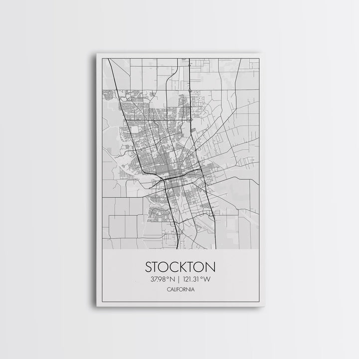 Stockton Street Map, California Map, City Map Print, Modern Wall Art, Wall Art, Canvas Print, Girls Room Décor, Gifts For Dad