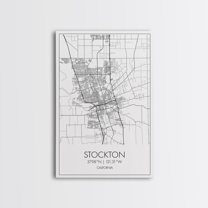 Stockton Street Map, California Map, City Map Print, Modern Wall Art, Wall Art, Canvas Print, Boyfriend Gift, Travel Wall Décor, Art Print