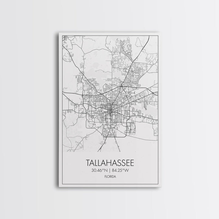 Tallahassee Street Map, Florida Map, City Map Print, Modern Wall Art, Wall Art, Canvas Print, Wall Art Canvas, Gift For Women, Travel Print