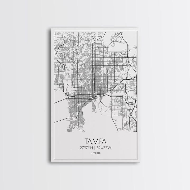 Tampa Street Map, Florida Map, City Map Print, Modern Wall Art, Wall Art, Canvas Print, Gift For Mom, Travel Wall Decor, Farmhouse Wall Art