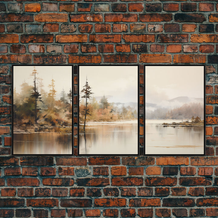 Beautiful 3 Piece Wall Art Canvas Print Set, Landscape Painting, Living Room Decor, Office Art, Wall Decor, Landscape Moody Landscape