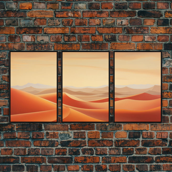 Desert Wall Art, Sand Dunes Print, Landscape Wall Art, Canvas Print, Wall Art, 3 Piece Wall Art, Family Home Decor, Living Room Prints