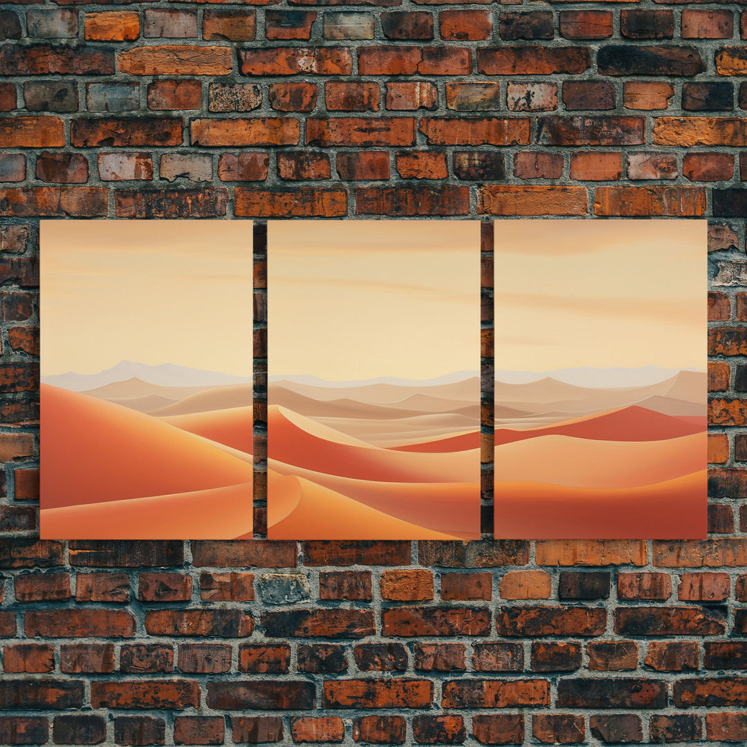 Desert Wall Art, Sand Dunes Print, Landscape Wall Art, Canvas Print, Wall Art, 3 Piece Wall Art, Family Home Decor, Living Room Prints