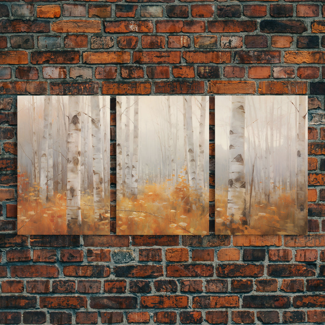 Forest Wall Art, Trees Art Print, Nature Art, Canvas Print, Wall Art, 3 Piece Wall Art, Country Wall Art, Office Decor, Above Bed Art